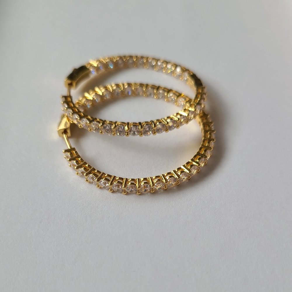 Gold big earrings hoops